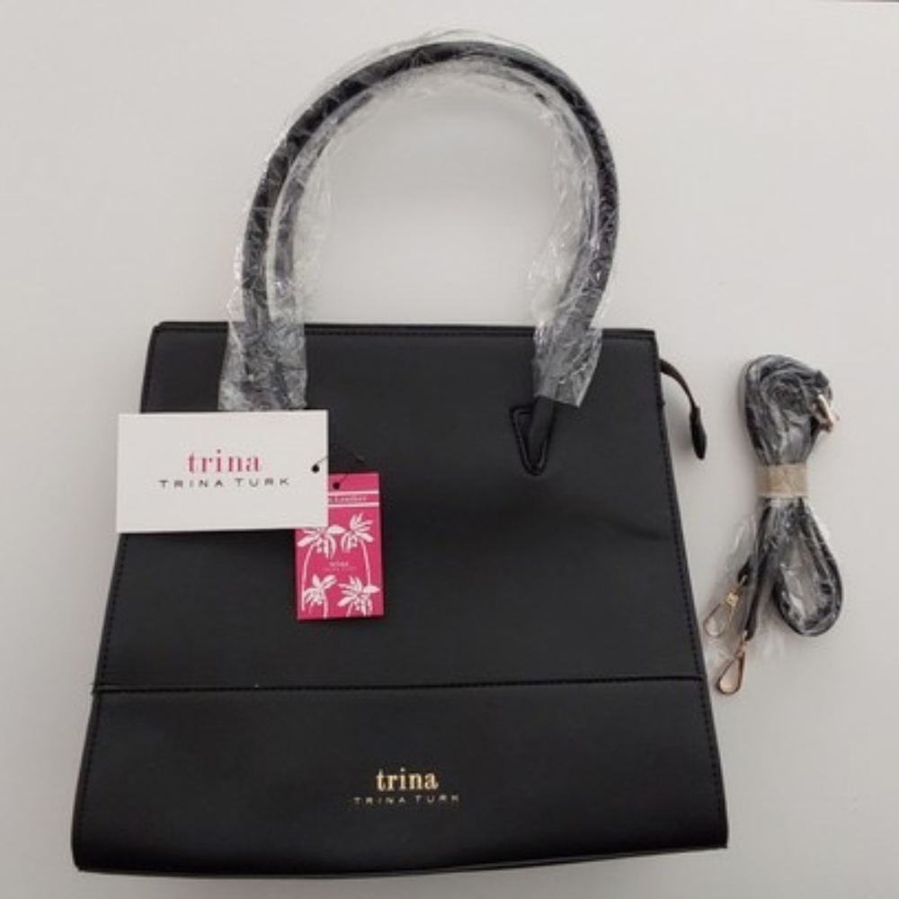 Flash Sale - TRINA TURK BLACK TOP HANDLE TOTE